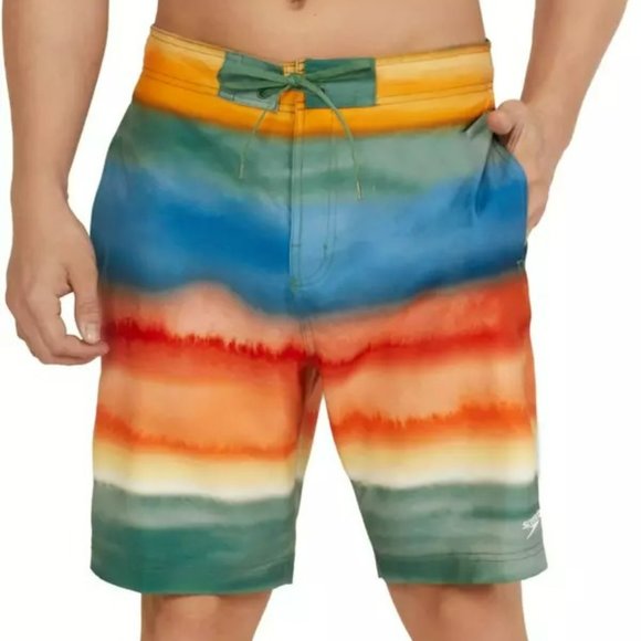 Speedo Men's Coastal Ombre Boardshort in Dark Ivy UPF 50+ Water Repellent Sz XL - Picture 3 of 14